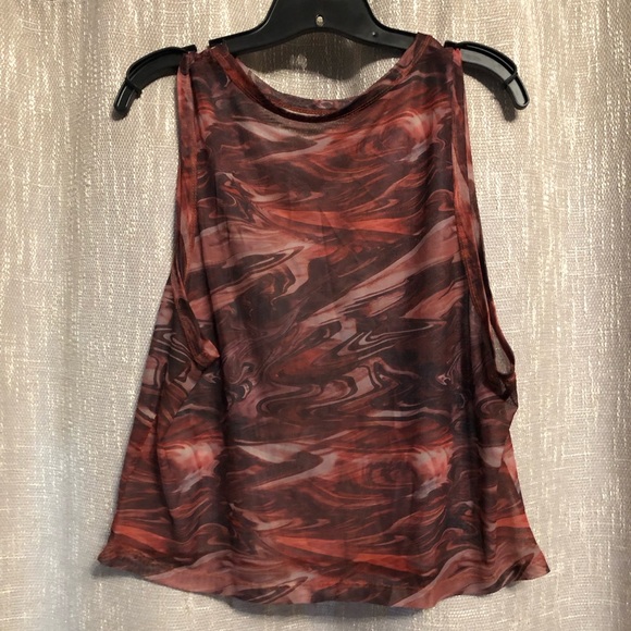 Red and Black Swirl Mesh Tank Top - Size L/XL - Picture 1 of 3